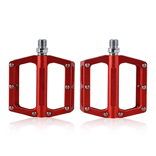 Mountain Bike Pedal : Bike Pedals, Mountain Bike Pedals with 3 Sealed Bearing, 9 / 16" Aluminum Alloy Bicycle Pedal for MTB BMX Road Cycling Folding Bikes, Red