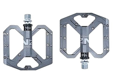 Mountain Bike Pedal : Bike Pedals Mountain Non-Slip Bike Pedals Platform Bicycle Flat Alloy Pedals 9 / 16" 3 Bearings For Road MTB Bikes Mtb Pedals (Color : Titanium)