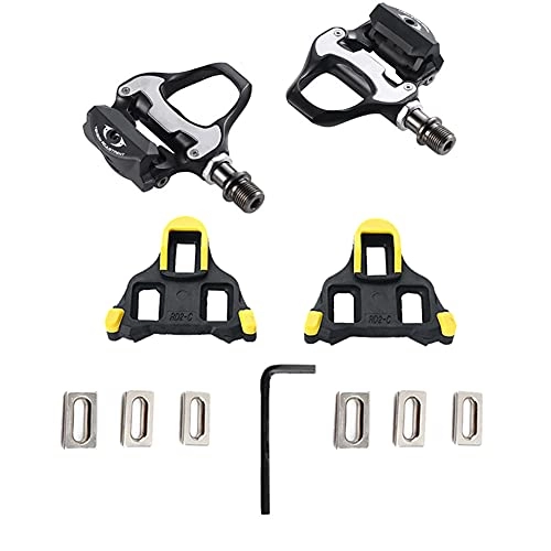 Mountain Bike Pedal : Bike Pedals Mountain Road Bicycle Flat Pedal Anti-Skid Self-Locking Cycle Pedal with Case Aluminum Alloy Black Bike Pedal Toe Cage Cleats