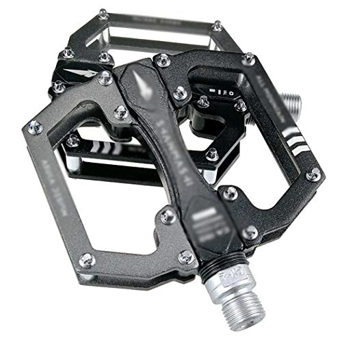 Mountain Bike Pedal : Bike Pedals Mountain Road In-Mold Machined Aluminum Alloy MTB Cycling Cycle Platform Pedal blacktitanium