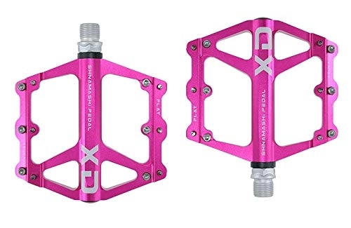 Mountain Bike Pedal : Bike Pedals MTB Bike Pedals Bicycle Pedals 9 / 16 Inch Spindle Universal Cycling Pedals CNC Aluminium Alloy Lightweight Bike Pedals Mountain Bike Pedals (Color : Pink)