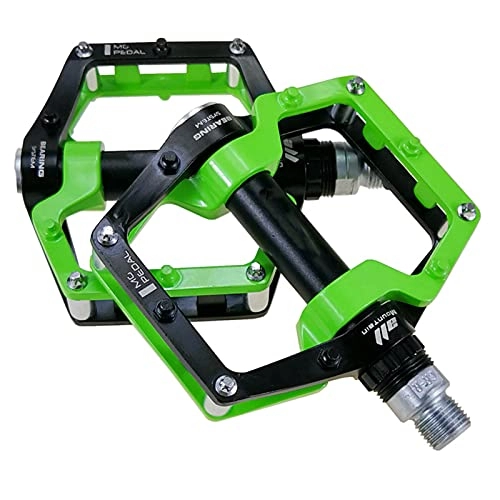 Mountain Bike Pedal : Bike Pedals MTB BMX Sealed Bearing Bicycle Road Mountain SPD Cleats Ultralight Bicycle Pedal Parts(Color:green)