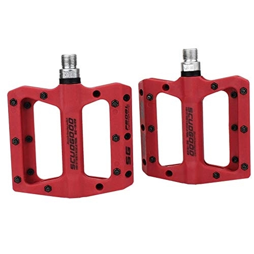 Mountain Bike Pedal : Bike Pedals Mtb Pedals Aluminum Alloy Pedals For Mountain Bike Road Bike City Bike Compatible With Hybrid Stainless And Dust Resistant (Color : Red, Size : Free size)