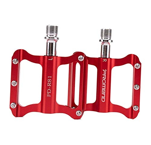 Mountain Bike Pedal : Bike Pedals MTB Pedals, Mountain Bike Pedals of Aluminum Alloy with Non-Slip and 3 Bearings Design, 9 / 16 Bicycle Platform Pedals Lightweight for Mountain Bikes, Road Bikes, Red