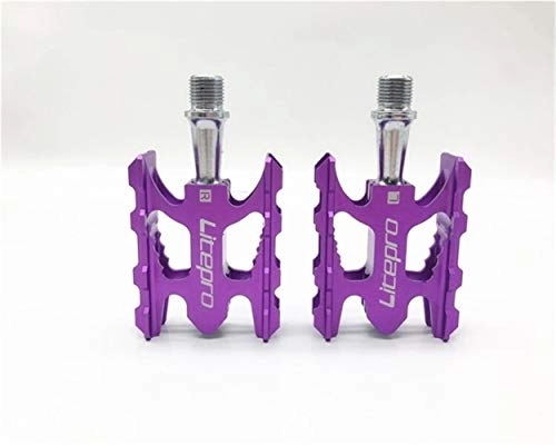 Mountain Bike Pedal : Bike Pedals, Mtb Pedals MTB Mountain Bike Pedal K3 Road Folding Bicycle Ultralight Aluminum Alloy 412 10.8 * 6.2mm Bearing Pedal Foot (Color : Purple)