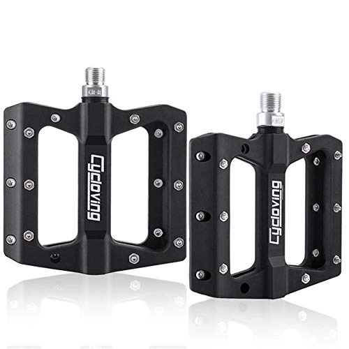 Mountain Bike Pedal : Bike Pedals, Mtb Pedals Pedal Bicycle Pedals 3 Sealed Bearing Nylon Anti-slip Cycle Ultralight Cycling Mountain MTB Bike Accessory (Color : Black)