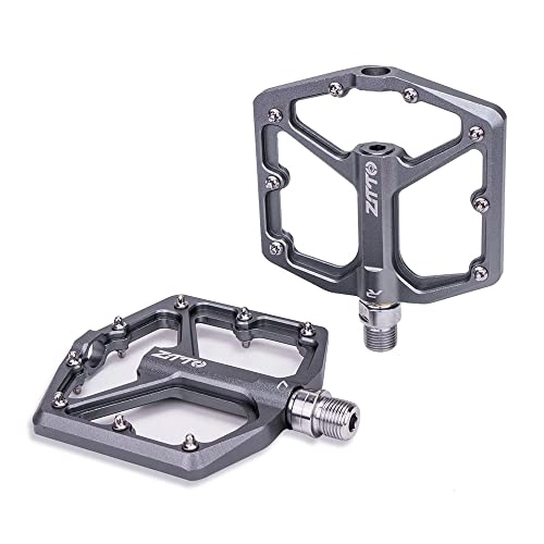Mountain Bike Pedal : Bike Pedals MTB Road Bike Ultralight Sealed Pedals CNC Cycling Part Alloy DH XC Hollow Anti-slip Bearings Du System Mountain 12mm Axle Mtb Pedals (Color : JT07 Titanium)