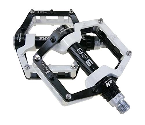 Mountain Bike Pedal : Bike Pedals MTB Sealed Bearing Bicycle Magnesium Alloy Road Mountain Cleats Ultralight Bicycle Pedal Parts Bike pedals (Color : Black)