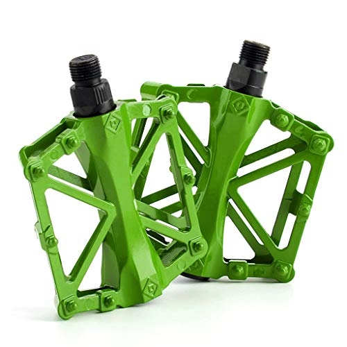 Mountain Bike Pedal : Bike Pedals, Non-Slip Aluminum Alloy Mountain Bicycle Pedal, Lightweight Universal Bike Pedals For MTB, BMX, Road Bike (Color : Green)