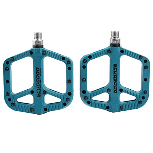Mountain Bike Pedal : Bike Pedals Nylon Fabric Anti Slip Durable Mountain Bike Pedals Ultralight Mtb Bike Hybrid Pedals for 9 / 16 Inch (Color : Lake Blue)