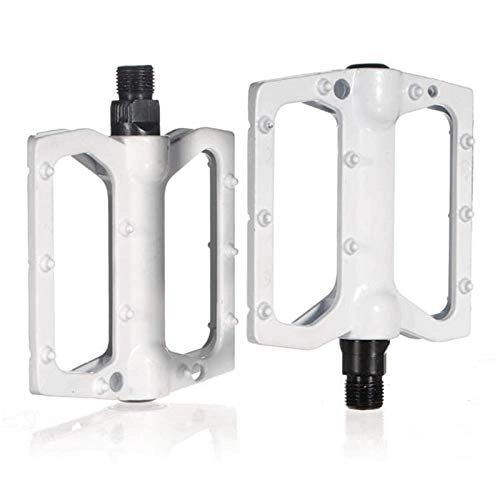 Mountain Bike Pedal : BIke Pedals Outdoors Bicycle Aluminum Alloy Ball Bearing Pedal With Anti Skid Peg Mountain Bike Pedals (Size:10 * 9.5 * 1.5cm; Color:White)