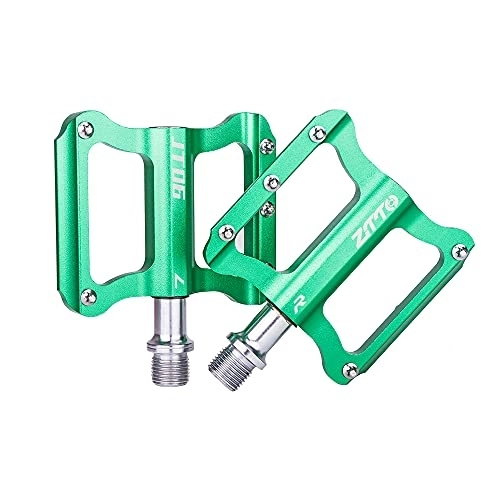 Mountain Bike Pedal : Bike Pedals Road Bike Ultralight Flat Pedal Aluminum Alloy Bicycle Bearings Anti-Slip Folding Pedals Cycling Mountain Bike Pedals (Color : Green)