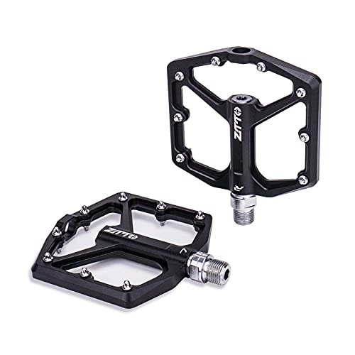 Mountain Bike Pedal : Bike Pedals Road Bike Ultralight Sealed Pedals CNC Cycling Part Alloy Hollow Anti Slip Bearings System Mountain 12mm Axle Mtb Pedals (Color : JT07 Black)
