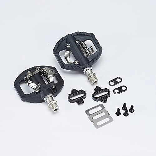 Mountain Bike Pedal : Bike Pedals, Self Locking Pedals, 2 and 1 Double Face Bike Pedals, Mountain Bike Pedals With Lock, Flat Pedals Without Conversion, SPD Lock Pedals, Suitable For Mountain Bikes and Hybrid Bicycles, 9 / 16 Inch