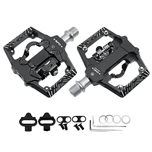 Mountain Bike Pedal : Bike Pedals, SPD Clipless Pedals Universal Road Bike MTB Pedal Bicycle Platform Pedals Compatible for Mountain / Road Bike, Black
