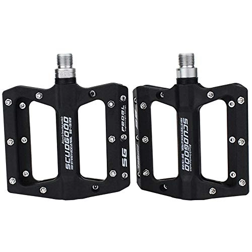 Mountain Bike Pedal : Bike Pedals Ultra-light MTB Bicycle Pedals Bike Pedal Mountain Bike Nylon Fiber Road Bike Bearing Pedals Bicycle Bike Parts Cycling Accessor Bike Pedal (Color : Black)