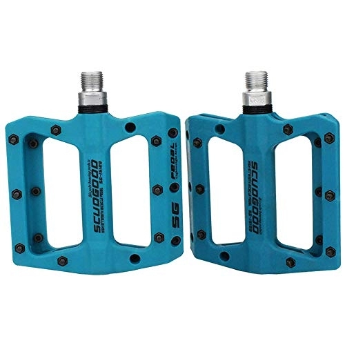 Mountain Bike Pedal : Bike Pedals Ultra-light MTB Bicycle Pedals Bike Pedal Mountain Bike Nylon Fiber Road Bike Bearing Pedals Bicycle Bike Parts Cycling Accessor Mtb Pedals (Color : Blue)