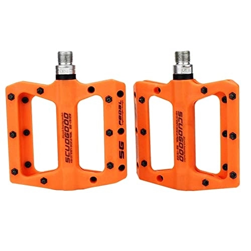 Mountain Bike Pedal : Bike Pedals Ultra-light MTB Bicycle Pedals Bike Pedal Mountain Bike Nylon Fiber Road Bike Bearing Pedals Bicycle Bike Parts Cycling Accessor Mtb Pedals (Color : Light orange)
