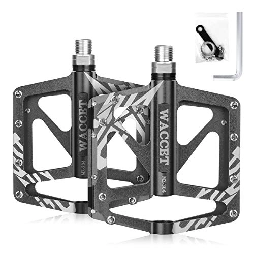 Mountain Bike Pedal : Bike Pedals Ultralight Mountain Bike Pedals Aluminum bicycle pedals 9 / 16" with 3 Sealed Bearings & 16pcs Anti-Slip Pins, MTB BMX Bicycle Cycling Wide Platform Pedals with Installation Tool (grey)