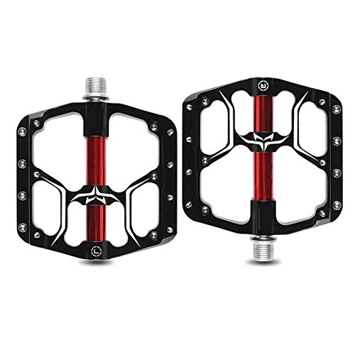 Mountain Bike Pedal : Bike Pedals, Ultralight Mountain Bikes Flat Pedals with Anti Slip Sealed Bearings Pedal for Road Mountain Bicycle, Black