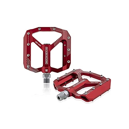 Mountain Bike Pedal : Bike Pedals Utral Sealed Bike Pedals CNC Aluminum Body For MTB Road Folding Bike Bicycle 3 Bearing Bicycle Pedal Mtb Pedals (Color : Red)
