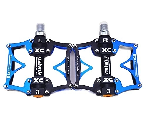 Mountain Bike Pedal : Bike Pedals Wide Flat Mountain Road Cycling Bicycle Bike Pedal 3 Sealed Bearings 9 / 16 MTB BMX Pedals 5 Colors Available Mountain Bike Pedals (Color : Blue)