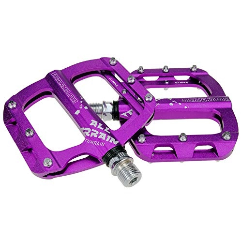 Mountain Bike Pedal : Bike Pedals, with 3 Ultral Sealed Bearings, Cr-Mo CNC Machined 9 / 16 inch, New Aluminum Alloy Mountain Road Bike Hybrid Pedals, Purple