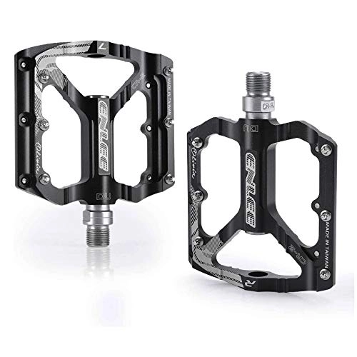 Mountain Bike Pedal : Bike Pedals with Non-Slip steel pins, Aluminum Alloy PSD Bicycle pedals assist Indoor Exercise Bikes and Outdoor Cycling, 9 / 16 Inch Spindle bike Pedals Easy to Replacement for Mountain Road bike, MTB, BMX