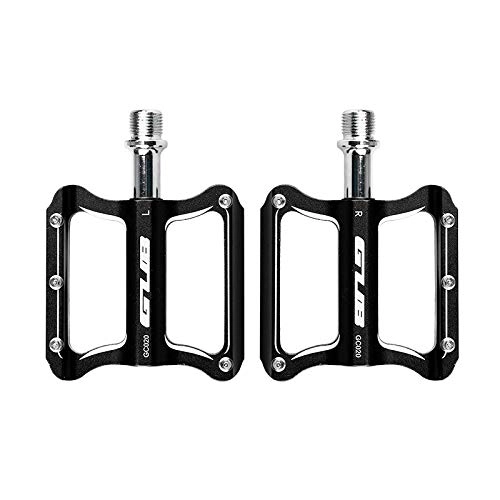 Mountain Bike Pedal : Bike PedalsAluminum Alloy Mountain Bike MTB Pedals Road Cycling DU Sealed Bearing Bicycle Pedals UltraLight Bike Pedal Parts Safe, light, strong and durable (Color : Black)