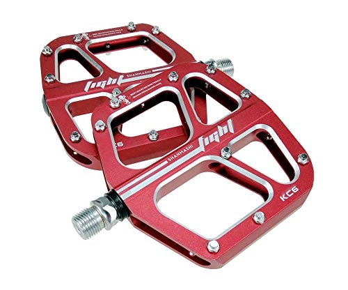 Mountain Bike Pedal : BIKERISK Bicycle pedals, fat, comfortable, mountain bike, pedals, pedals, non-slip pedals, Red