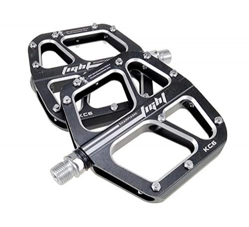 Mountain Bike Pedal : BIKERISK Bike Pedal, CNC Machined Aluminum Alloy Body Sealed bearings, MTB BMX Cycling Bicycle Pedals 9 / 16" Cr-Mo Spindle, Black