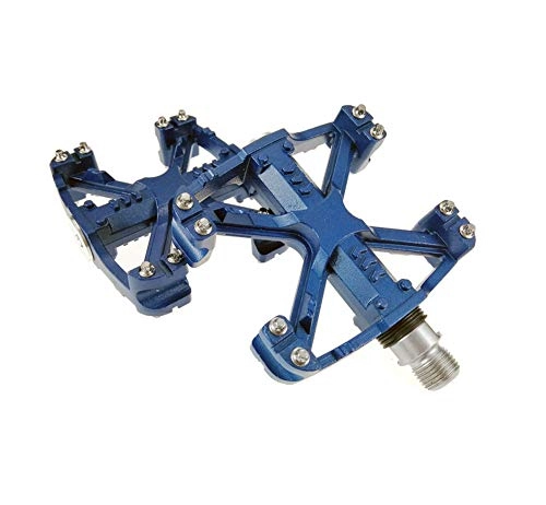 Mountain Bike Pedal : BIKERISK Bike Pedal, CNC Machined Aluminum Alloy Body Sealed bearings, MTB BMX Cycling Bicycle Pedals 9 / 16" Cr-Mo Spindle, Blue