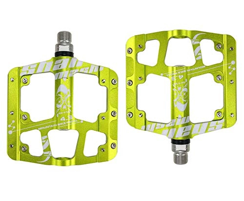 Mountain Bike Pedal : BIKERISK Bike Pedal, Lightweight Non-Slip Bike Pedals Bicycle Platform Pedals for BMX MTB 9 / 16-Inch Cr-Mo Steel Spindle, Pair, Green