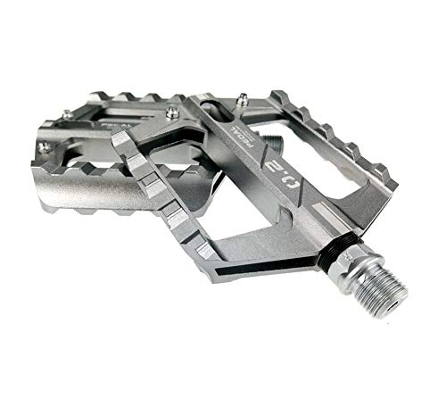 Mountain Bike Pedal : BIKERISK Bike Pedals Ultralight Durable CNC Aluminum Mountain Bike Pedal with 3 Sealed Bearings Surface 9 / 16" Screw Thread Spindle MTB BMX, Silver
