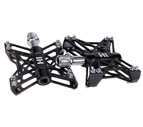 Mountain Bike Pedal : BIKERISK Mountain Bike Bearing Pedals 9 / 16 inch Spindle Aluminum Alloy Flat Platform for BMX MTB Road Bicycle