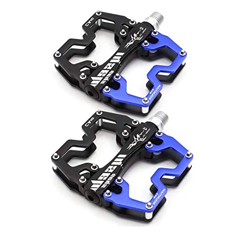 Mountain Bike Pedal : BIKERISK Mountain Bike Flat Pedals, Non-Slip Wide Platform Mountain Bike Pedals, Colorful CNC Machined 2DU Bearing Bicycle Pedals, Ultra-Light Aluminum Alloy Flat Bicycle Pedals (1 Pair)