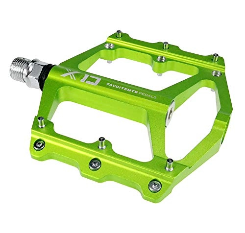Mountain Bike Pedal : BIKERISK XD flat mountain bike bearing pedals green surface oxidation Palin pedals slip, Green