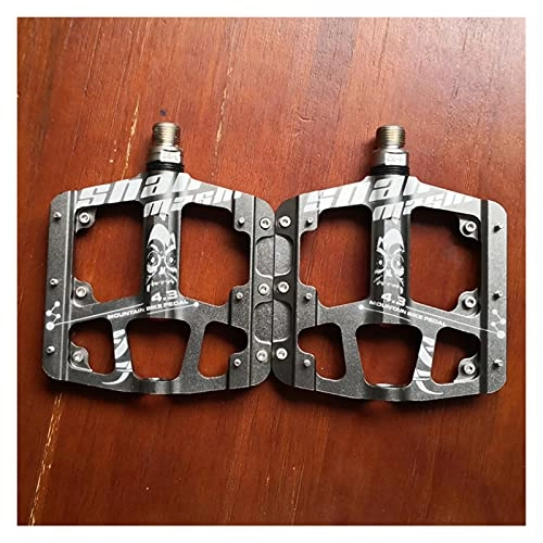 Mountain Bike Pedal : BINCIBH Road Bike Pedals, Bike Pedals Aluminum Alloy Sealed 3 Bearing Anti-slip Bicycle Pedals Flat Foot Ultralight Mountain Bike Pedals MTB Bicycle Parts (Color : Titanium)