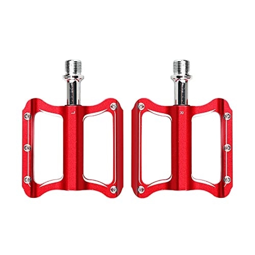 Mountain Bike Pedal : BINTING Bicycle Pedal Aluminum Alloy Lightweight Wide Platform Flat Non Slip Bike Pedals for Mountain Bikes, Road, BMX, Red
