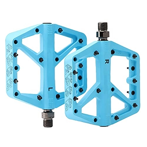 Mountain Bike Pedal : BINTING Bicycle Pedals, Lightweight Bike Pedals for Mountain, Road Bicycle Pedal, Nylon Fiber Anti-Skid Pedals 9 / 16 Inch, Blue