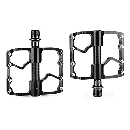 Mountain Bike Pedal : BINTING Bike Pedals, Aluminum Alloy Lightweight Durable Bicycle Pedals with Cleats for Mountain, Road, Folding Bicycle, Black