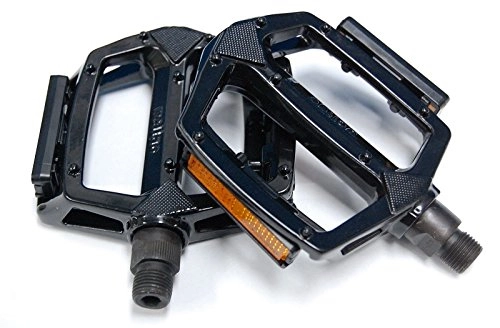 Mountain Bike Pedal : Black Wellgo Metal BMX Platform Pedals - 1 / 2 (1 piece crank)