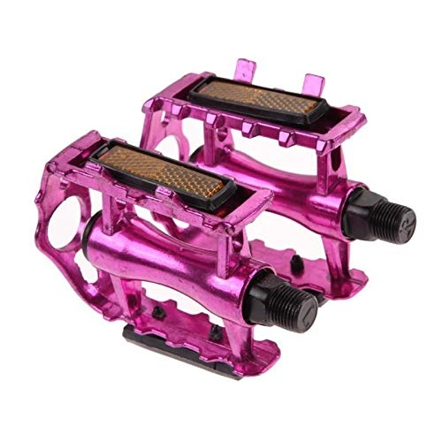 Mountain Bike Pedal : BMX MTB Aluminium Alloy Mountain Bicycle Cycling Pedals Flat Hollow Flat CagePedals Bicycle Accessories Pedals Bike (Color : Pink)