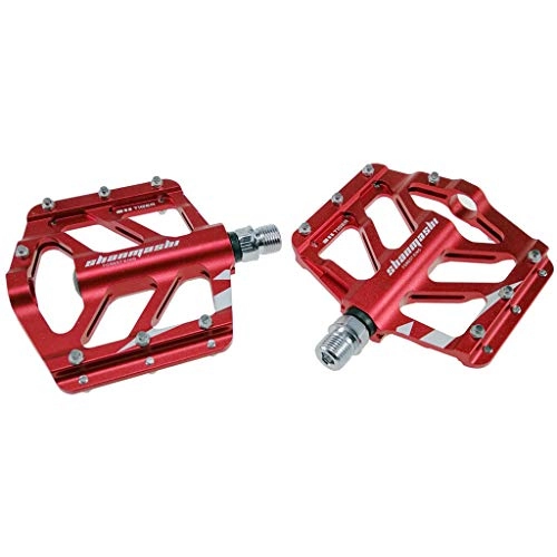Mountain Bike Pedal : BMX MTB Bike Pedals, Mountain Bike Pedals Platform, Low-Profile Aluminium Alloy Ultra Sealed Bearing Bicycle Pedals, Red