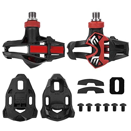 Mountain Bike Pedal : Bnineteenteam 2 pairs Bicycle Pedal, Aluminum Alloy Light Weight Carbon Composite Red and Black Bicycle Pedal