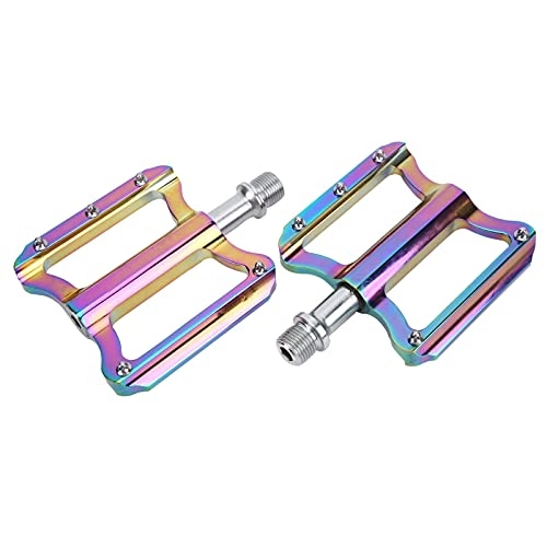 Mountain Bike Pedal : Bnineteenteam 2 pcs Mountain Bike Pedals Non‑Slip Bicycle Platform Flat Pedals, Aluminum Alloy Colorful Wide Platform Cycling Pedal Sealed Bearing Axle