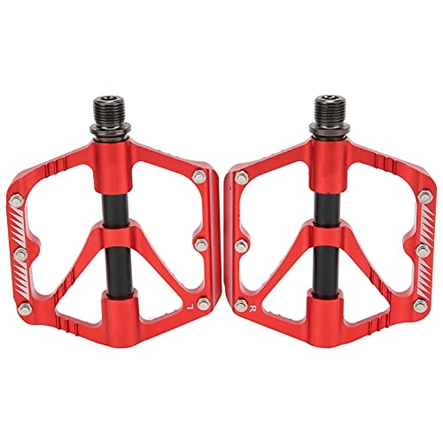 Mountain Bike Pedal : Bnineteenteam Bike Pedal, Bike 3 Bearing Dustproof Lightweight Aluminum Alloy Pedal Durable Widened Mountain Bicycle Bearing Pedal Accessory(red)