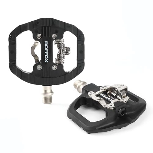 Mountain Bike Pedal : BOFFOX Bicycle Pedals for SPD Mountain Bike Pedals Double Function Bicycle Flat Pedals and Click Pedals 9 / 16 Inch Platform Pedals for Trekking / MTB / Road Bike