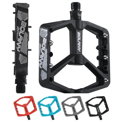 Mountain Bike Pedal : BOLANY Mountain Bike Pedals, Nylon Fiber MTB Pedals Doub Bearing Bicycle Flat Pedals, 9 / 16" Lightweight Platform for Road Mountain BMX MTB Bike