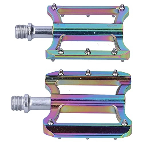 Mountain Bike Pedal : BOLORAMO Mountain Cycling Bike Pedals, Bicycle Pedals MTB Pedals 2 Pcs Bike Pedals Aluminum Alloy Electroplating Colorful for MTB BMX Bicycle Cycling Road Bike